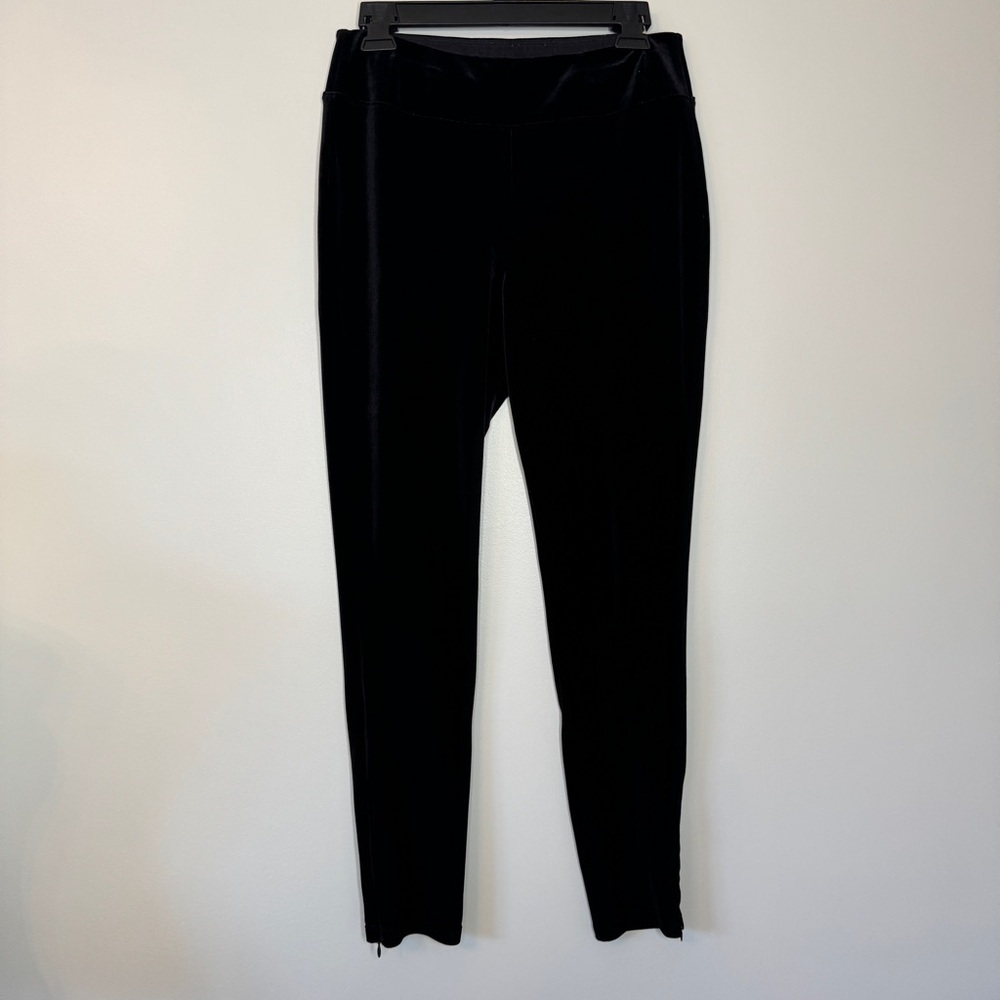 Talbots Straight Leg Effortless Velvet Pants Velour Trousers Black Sz 6 - Picture 2 of 12
